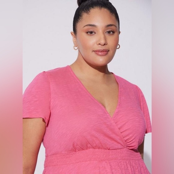 Torrid Cotton Modal Surplice Faux Wrap Top Size 2X - Picture 3 of 14